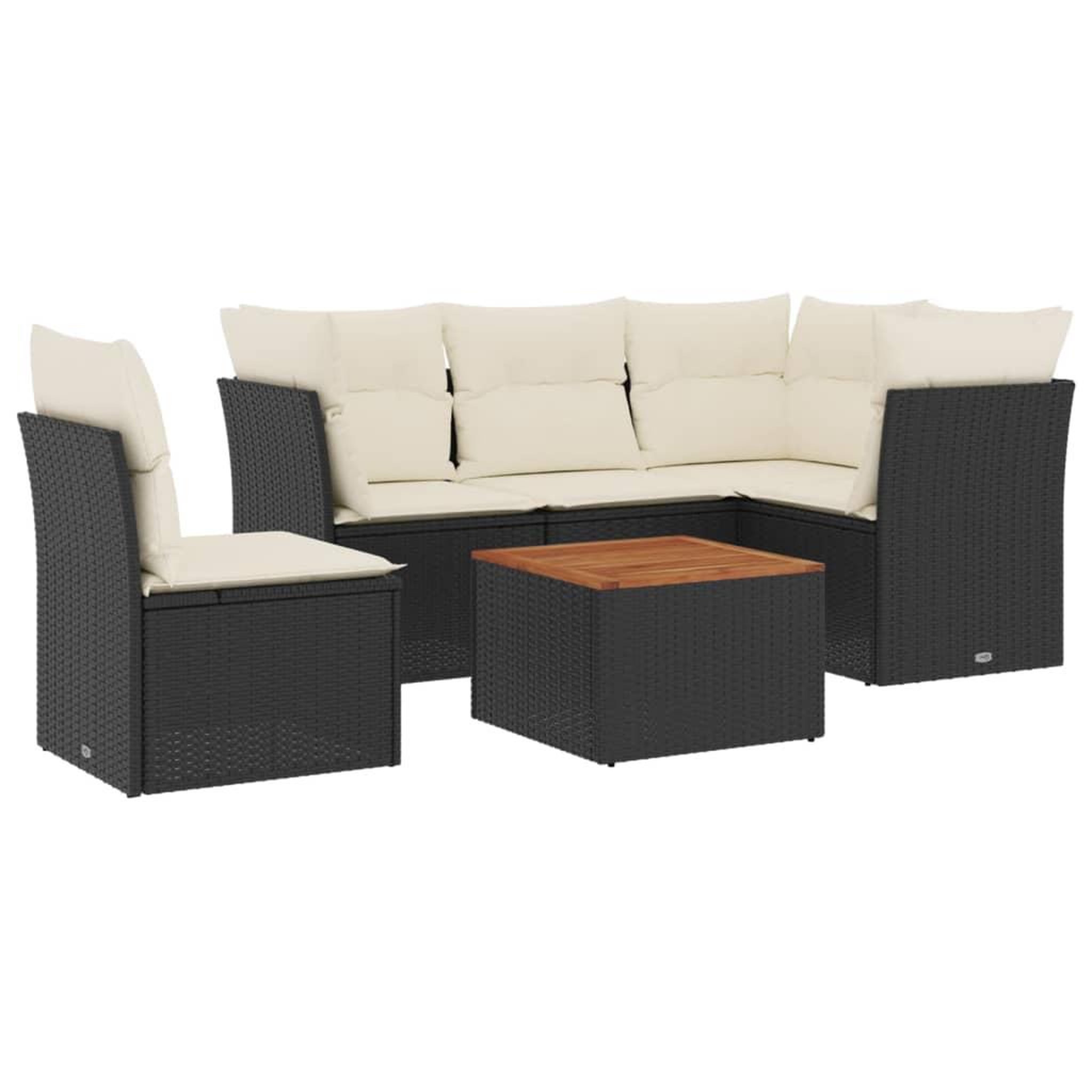 Voir la diapositive 2 : VIDAXL Salon de jardin 6 pcs avec coussins noir resine tressee