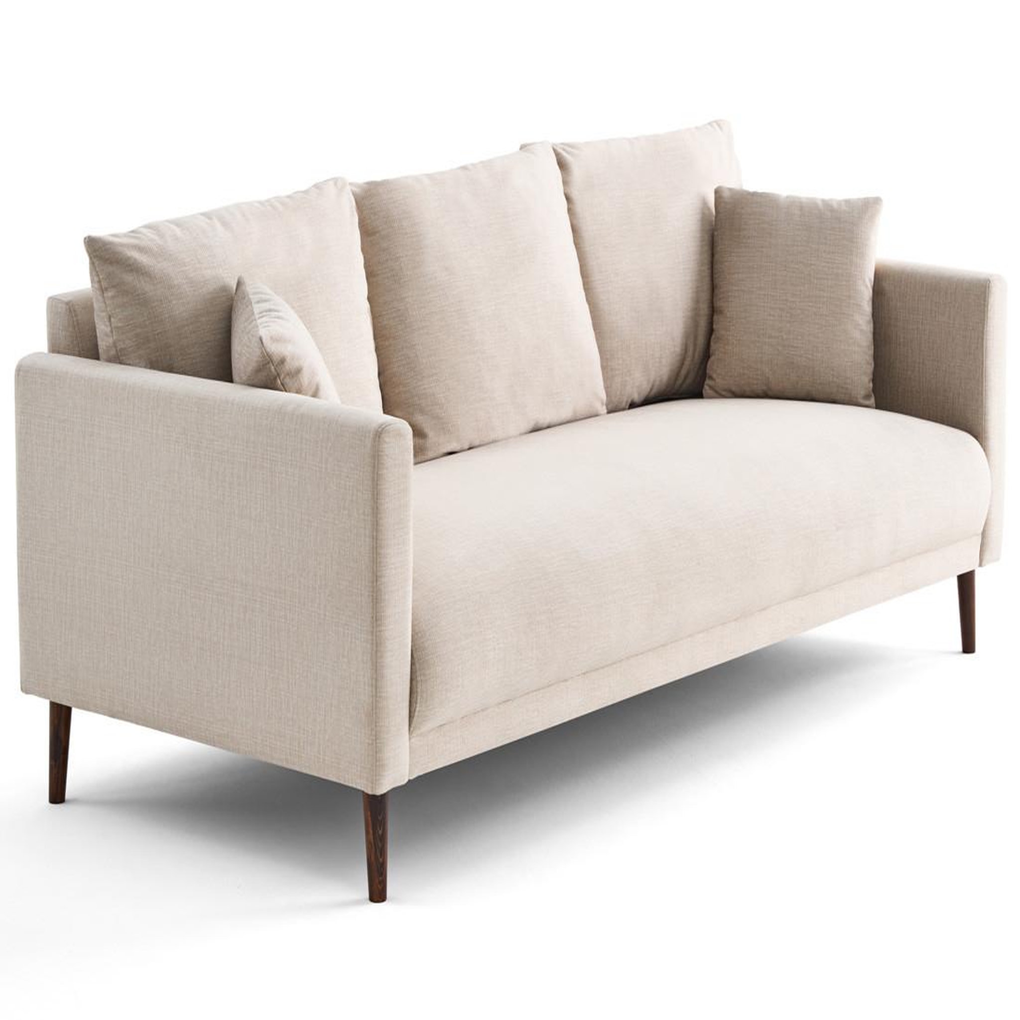 Voir la diapositive 4 : LISA DESIGN Ostrava - canapé droit 3 places en velours pieds en bois