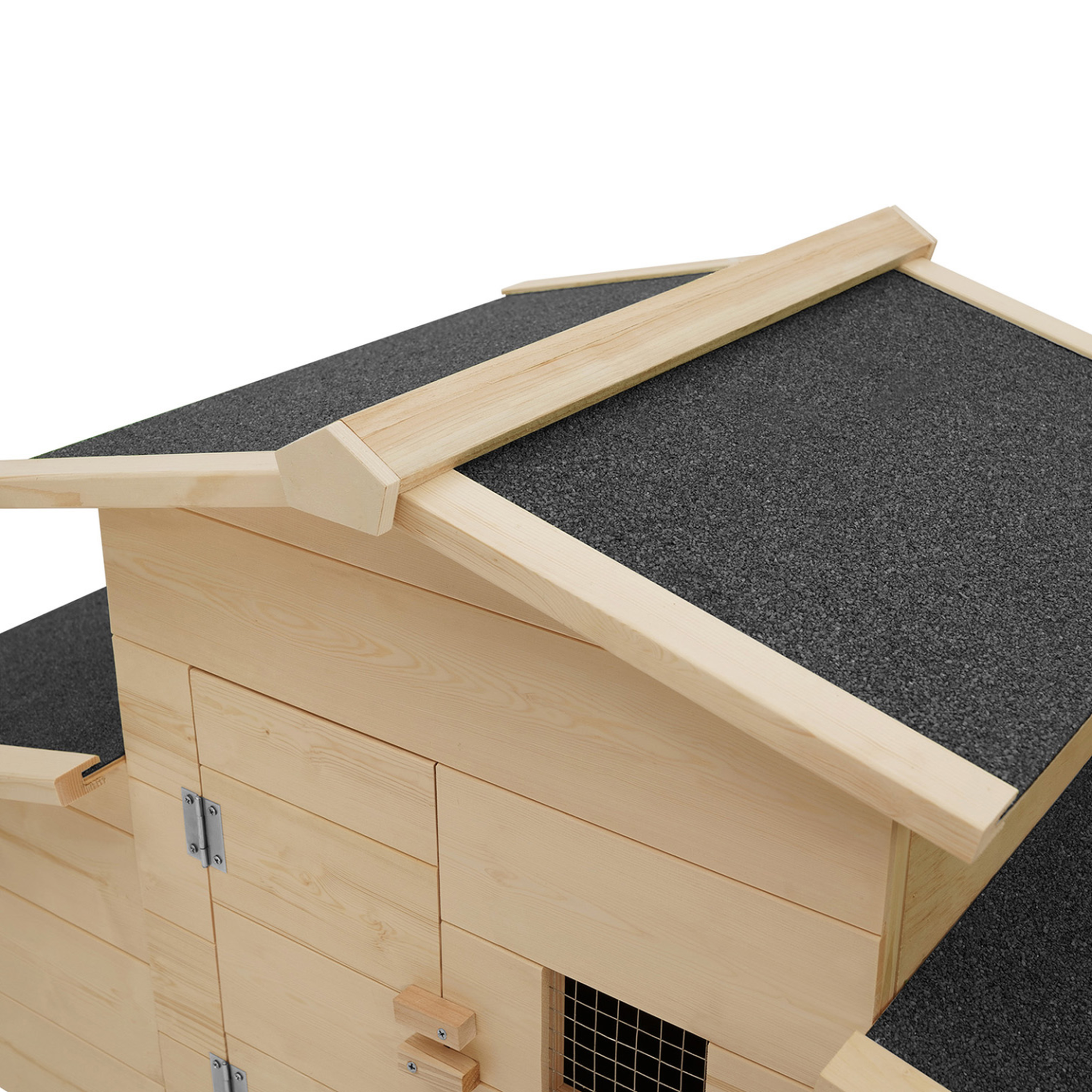 Voir la diapositive 5 : ID MARKET Poulailler clapier en bois confort avec pondoir enclos et tiroir à déjections 4 poules