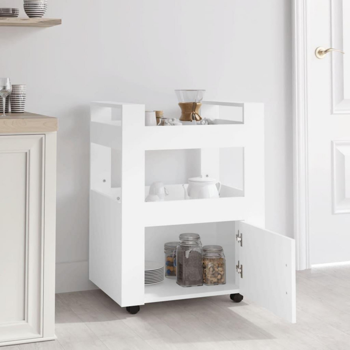 VIDAXL Chariot de cuisine Blanc 60x45x80 cm Bois d'ingenierie