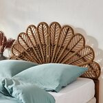 SWEEEK Tête de lit en rotin foncé, Anggun. Coloris disponibles : Marron