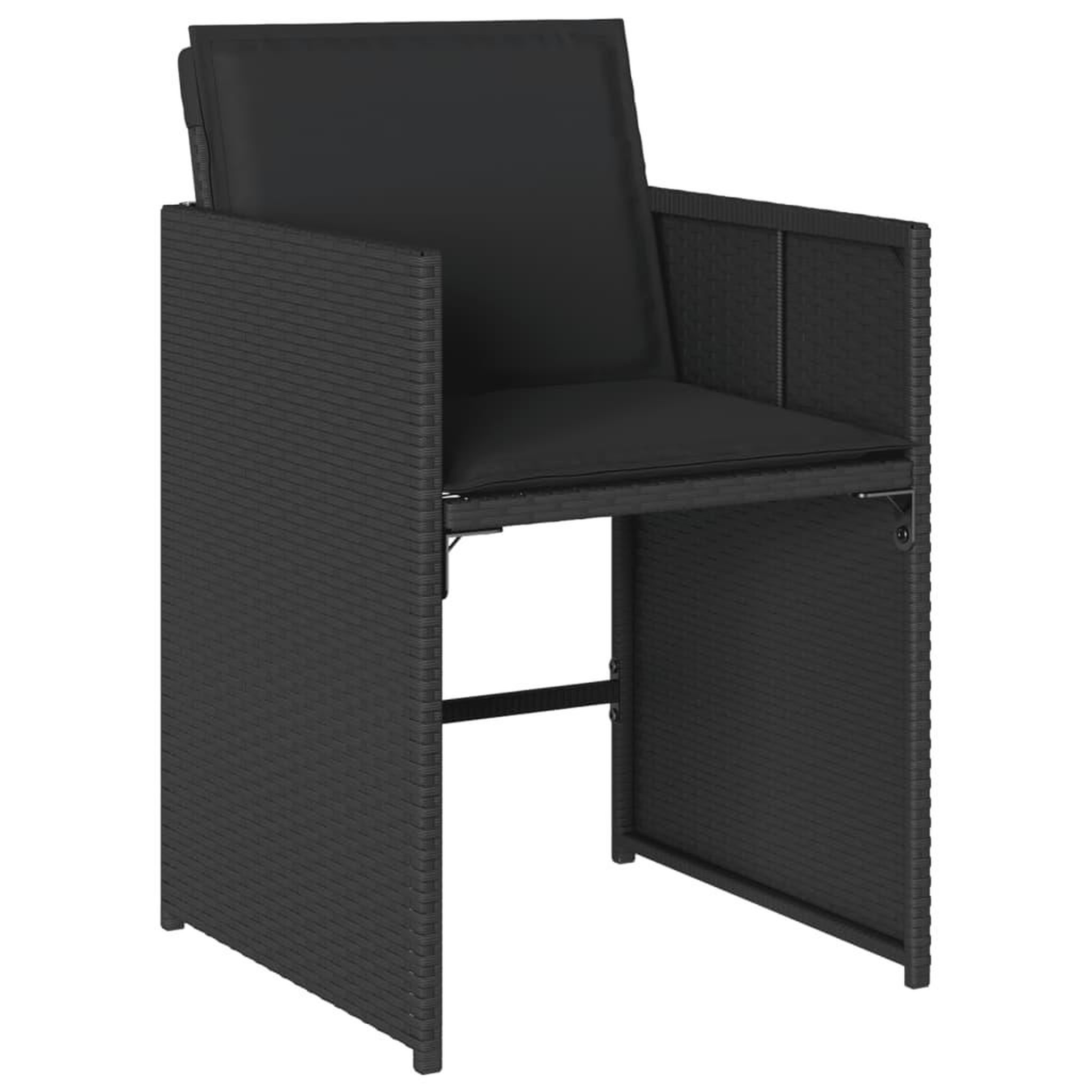 Voir la diapositive 5 : VIDAXL Ensemble a manger de jardin coussins 7pcs Noir Resine tressee