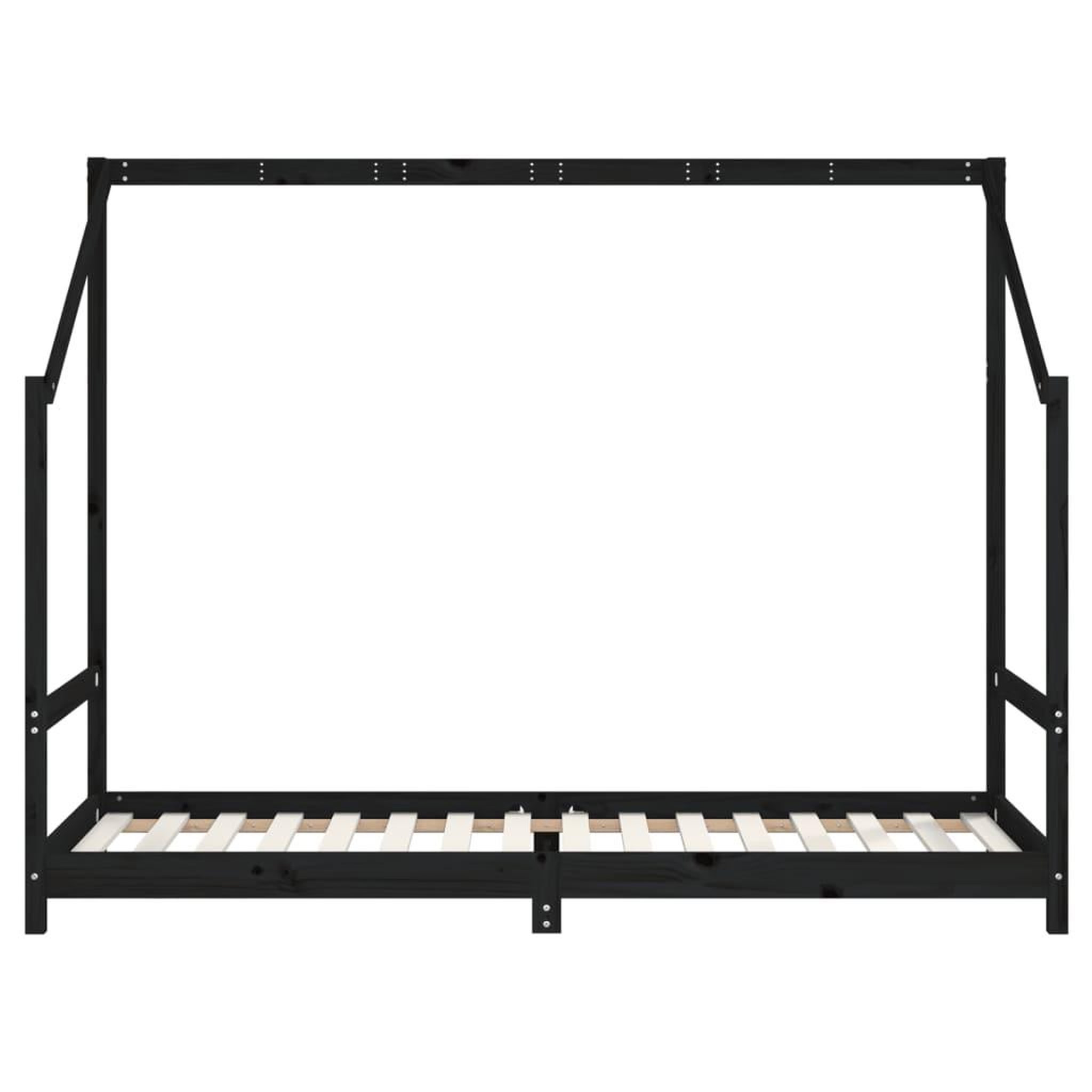 Voir la diapositive 4 : VIDAXL Cadre de lit pour enfants noir 90x200 cm bois de pin massif