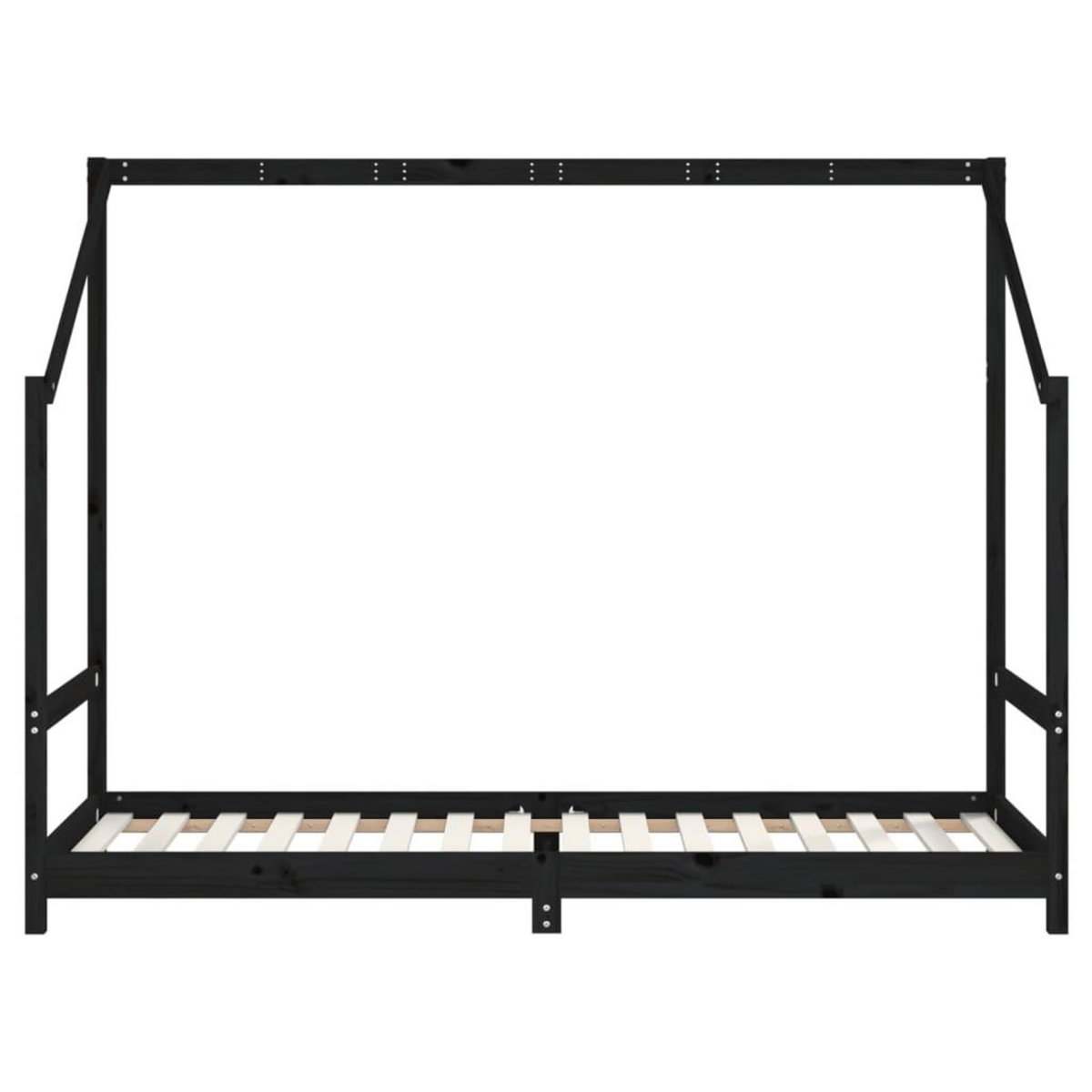 VIDAXL Cadre de lit pour enfants noir 90x200 cm bois de pin massif