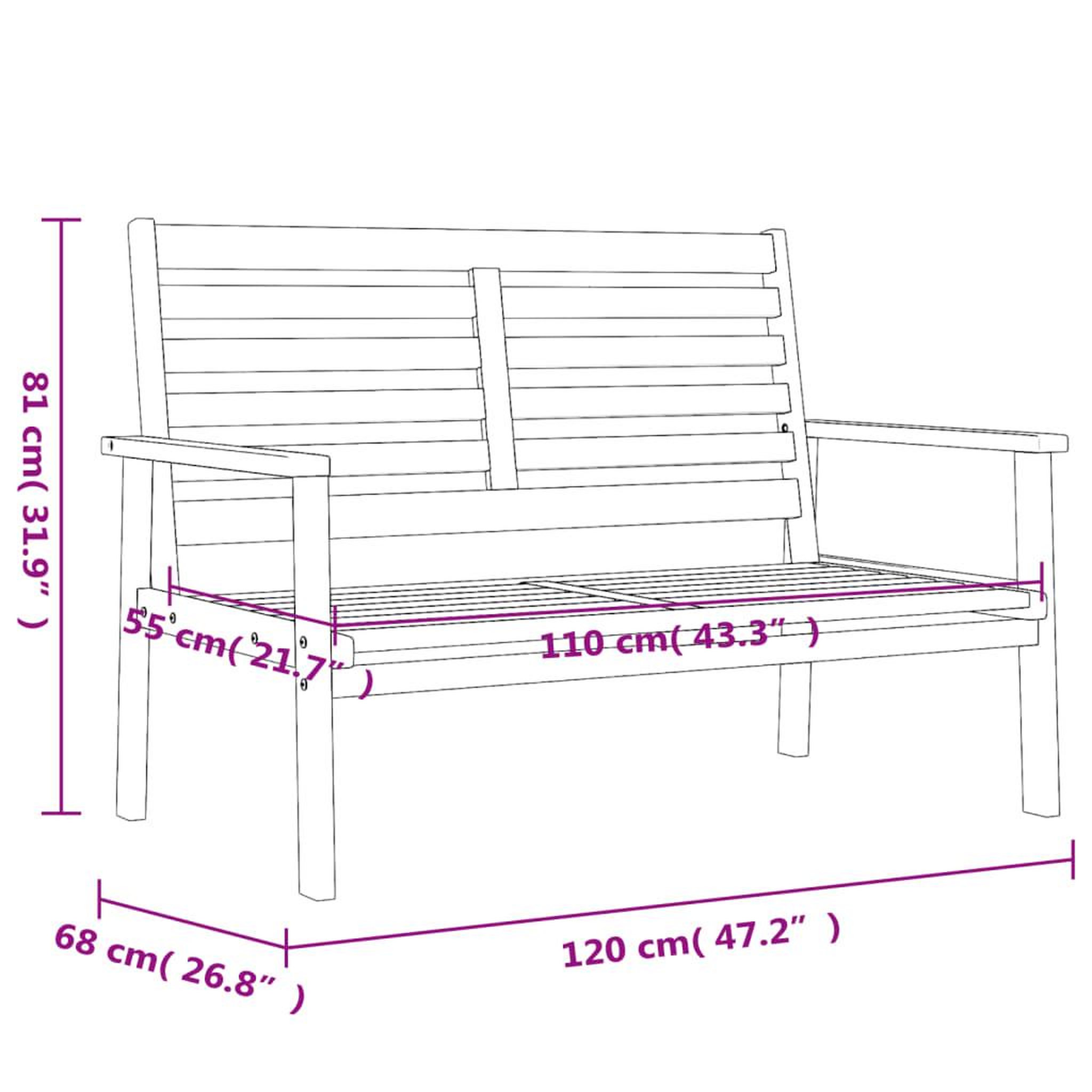 Voir la diapositive 6 : VIDAXL Ensemble de salon de jardin 3 pcs bois d'acacia solide