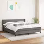 VIDAXL Sommier a lattes de lit avec matelas Gris fonce 180x200cm Tissu