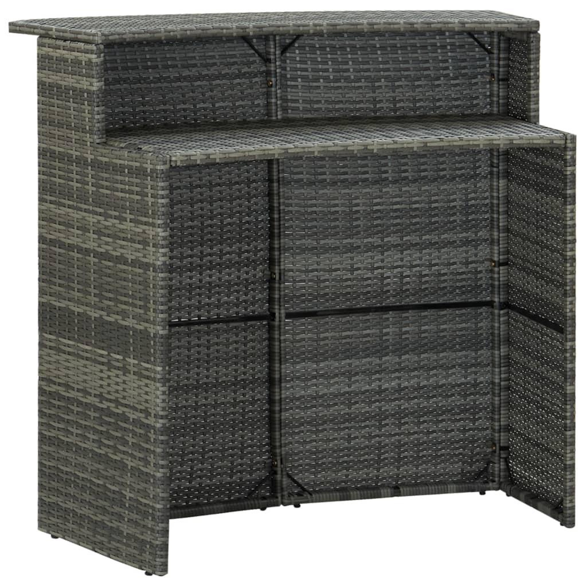 Voir la diapositive 5 : VIDAXL Ensemble de bar de jardin avec coussins 3 pcs Gris