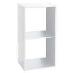 ATMOSPHERA Etagère 2 Cases Mix - P. 34,5 cm x H. 67,5 cm - Blanc
