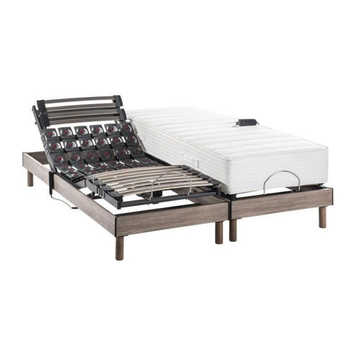 DEKO DREAM Ensemble relaxation électrique PHYSIOMAX - matelas + sommiers 2x90x200 cm - Ressorts ensachés - DEKO DREAM ERGO 6