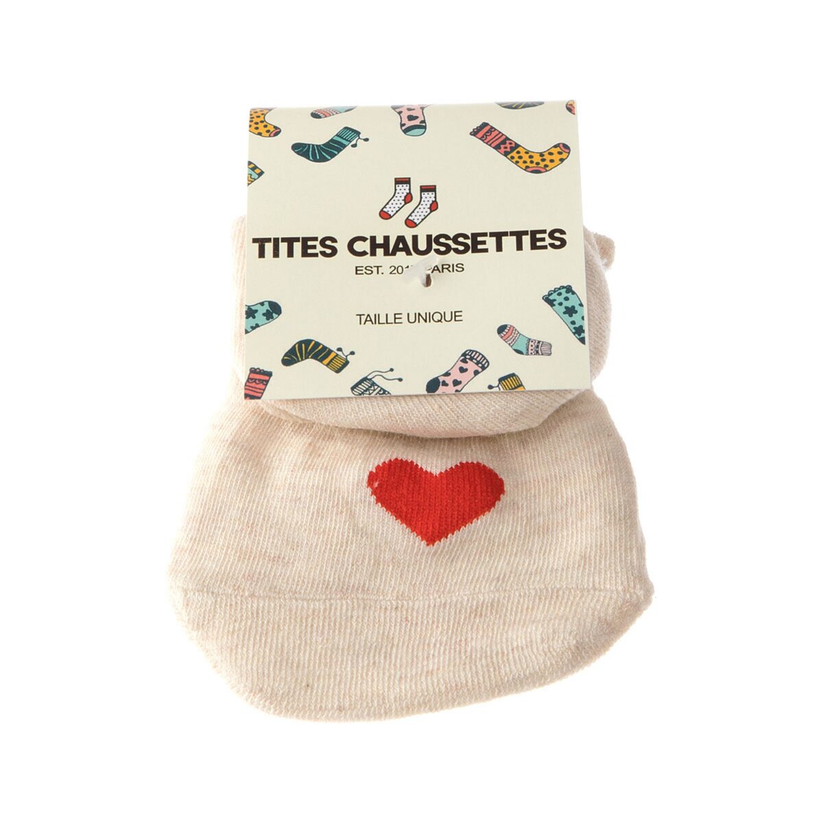 TITES CHAUSSETTES Chaussette Socquettes - 1 paire - Cœur - Fine - Coton