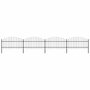 Voir la diapositive 1 : VIDAXL Cloture de jardin avec dessus en forme de lance en acier 714,5 x 125 cm Noir