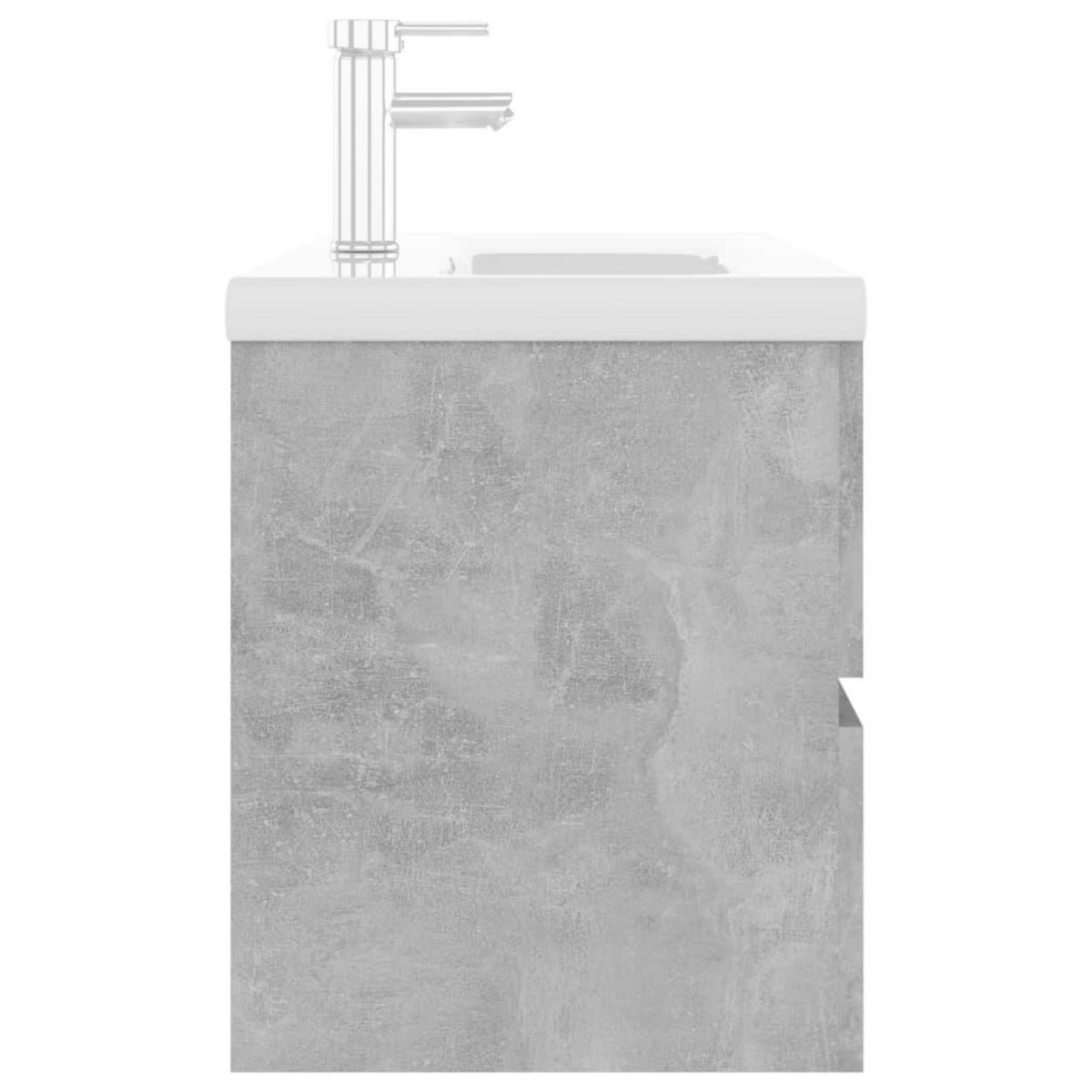 VIDAXL Armoire d'evier et lavabo integre gris beton bois d'ingenierie