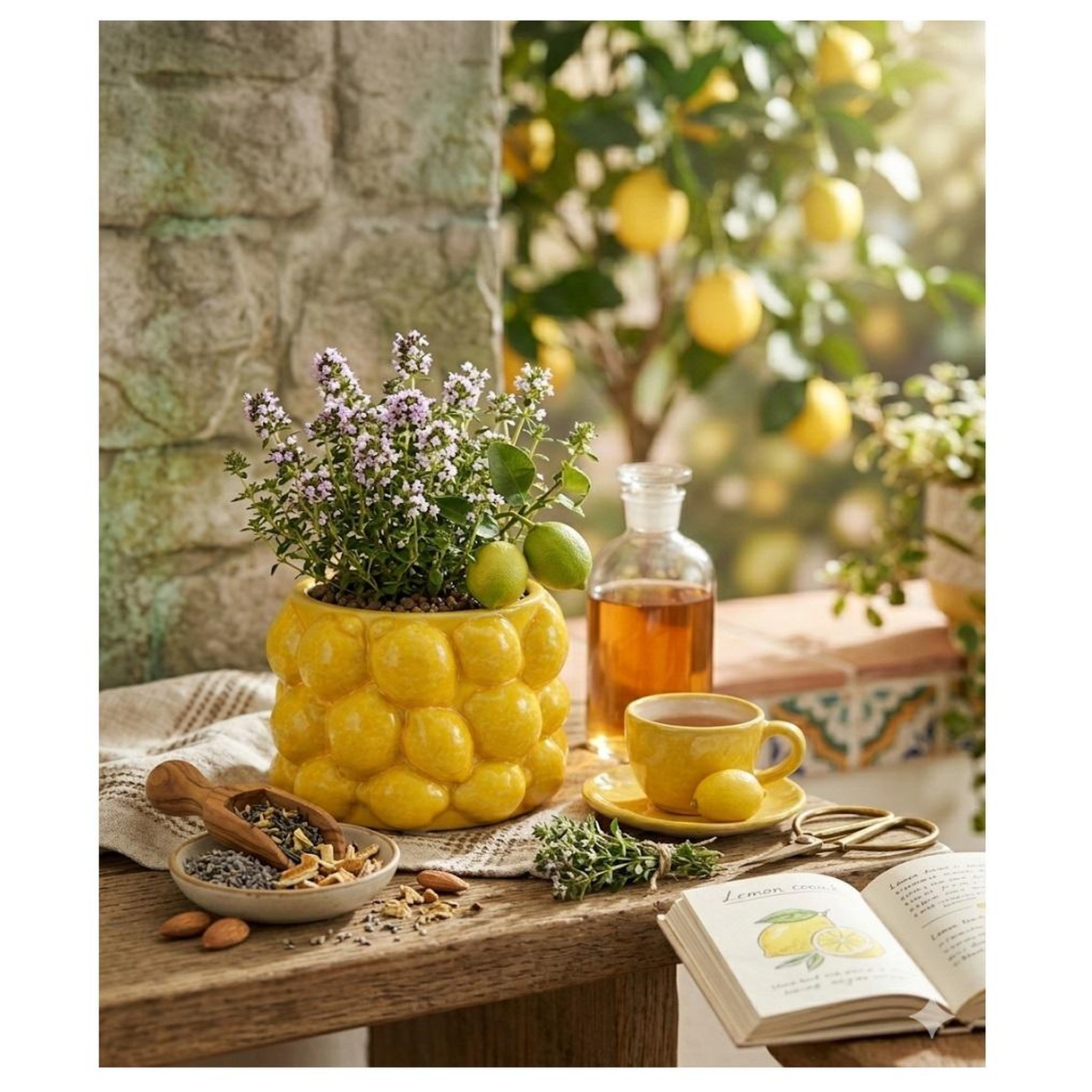 Voir la diapositive 3 : Eden Pot de fleurs citron en céramique