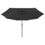 Voir la diapositive 3 : VIDAXL Parasol de jardin avec lumieres LED et mat en metal 400 cm noir