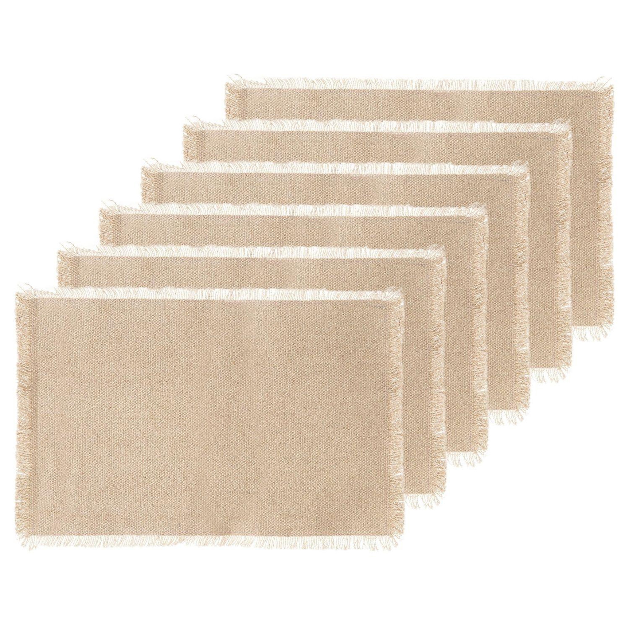 Voir la diapositive 1 : TOILINUX Lot de 6 Sets de table Maha en coton