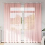 VIDAXL Rideaux en voile avec boucles 2 pcs rose 140x245 cm