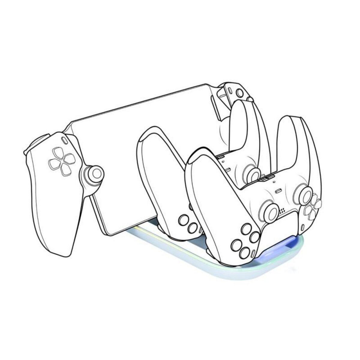 Bigben Triple chargeur BigBen pour console Playstation Portal et manettes DualSense PS5 Blanc