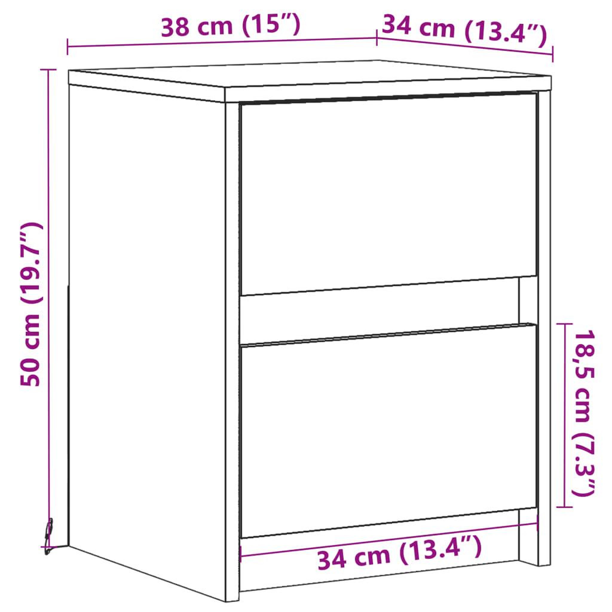 Voir la diapositive 6 : VIDAXL Armoire de chevet et lumieres LED chene fume bois d'ingenierie