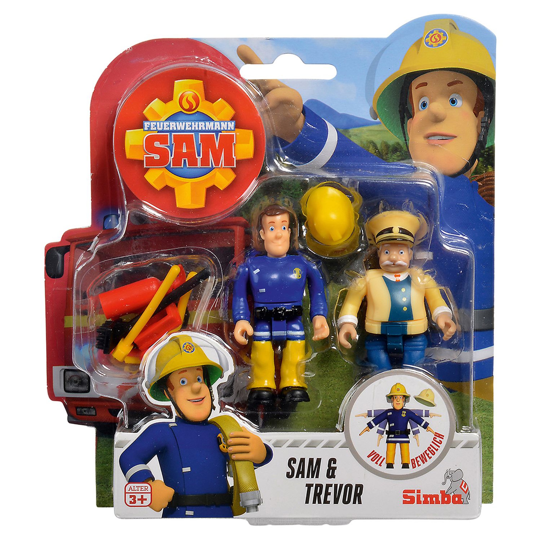 Voir la diapositive 1 : SMOBY Lot de 2 figurines articulées 7.5cm thème Sam le Pompier