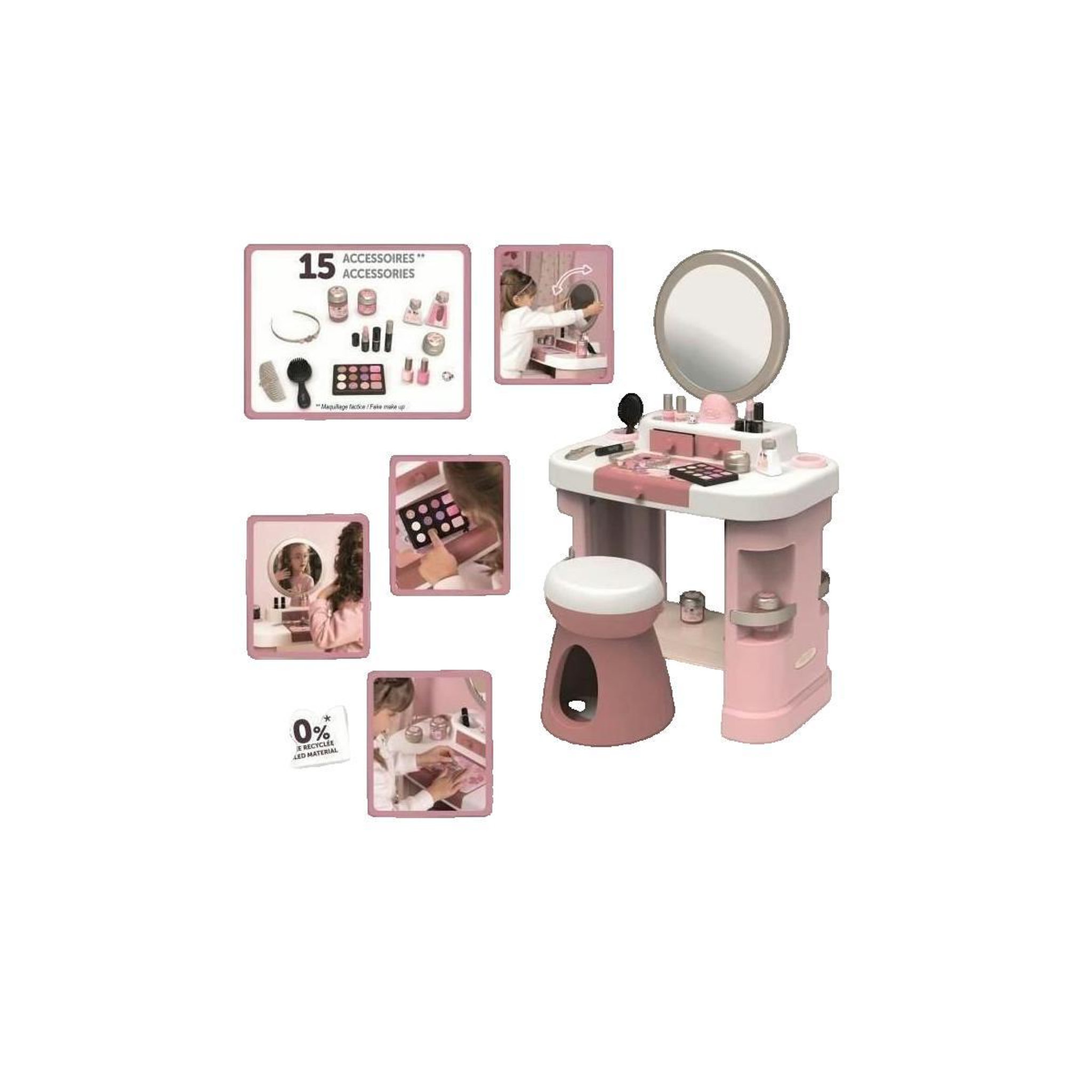 Voir la diapositive 2 : SMOBY Jouet Smoby Coiffeuse My Beauty rose
