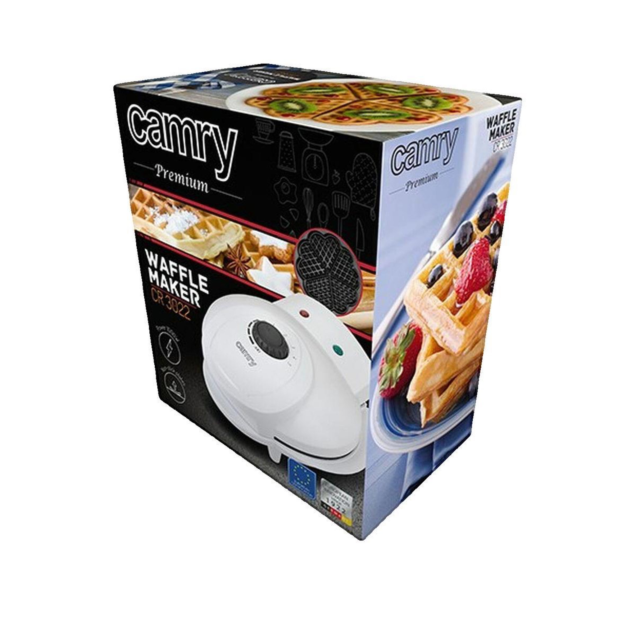 Voir la diapositive 2 : CAM Gaufrier électrique Camry CR 3022 blanc