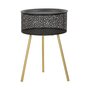 Voir la diapositive 1 : Paris Prix Table d'Appoint Avec Rangement  Blacky  50cm Noir & Or