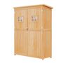 Voir la diapositive 3 : OUTSUNNY Abri de jardin armoire de jardin remise pour outils sur pied dim. 128L x 50l x 164H cm 2 étagères 2 portes 2 fenêtres toit bitumé étanche bois massif sapin pré-huilé