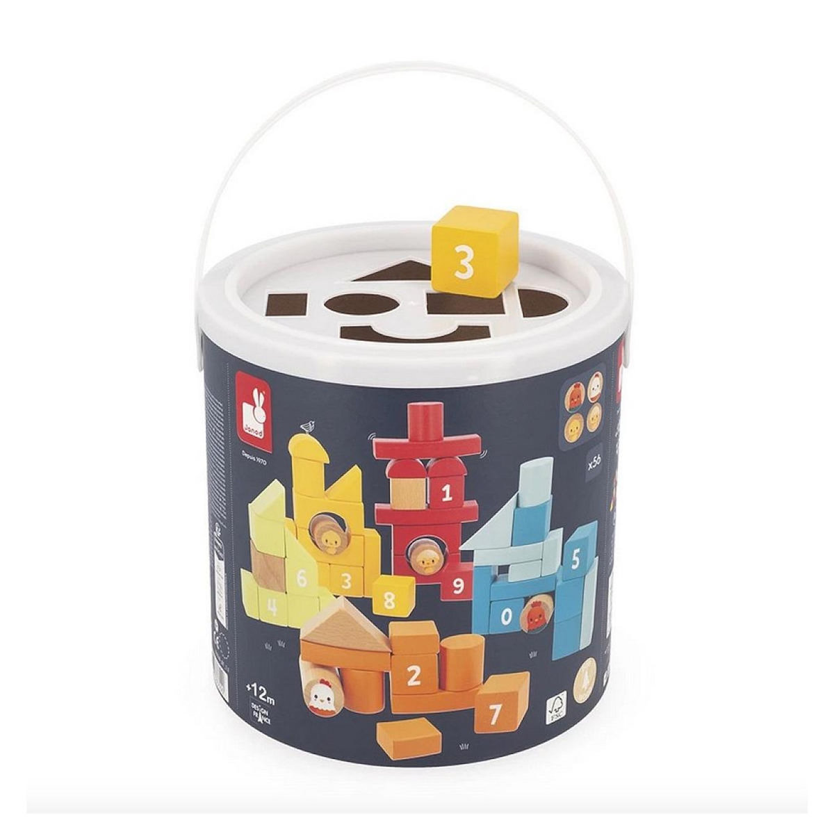 Juratoys-Janod Baril de construction La Ferme - 56 pcs