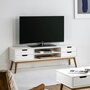 VS VENTA-STOCK Meuble tv Baku 1 porte et 2 tiroir couleur blanc, 140 cm