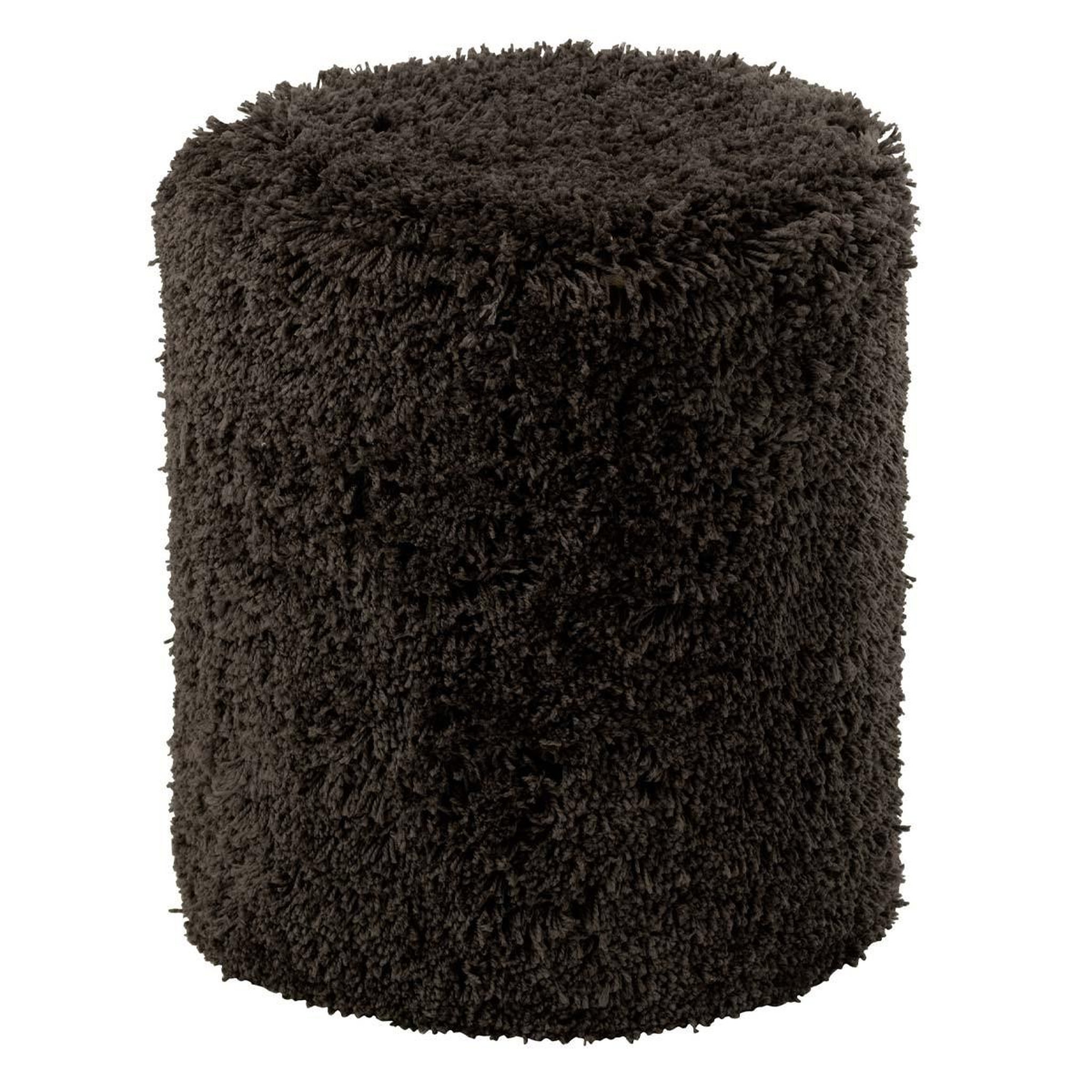 J-LINE Pouf cylindrique en tissu  doux  50cm noir
