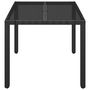 Voir la diapositive 3 : VIDAXL Table de jardin dessus en verre Noir 90x90x75 cm Resine tressee