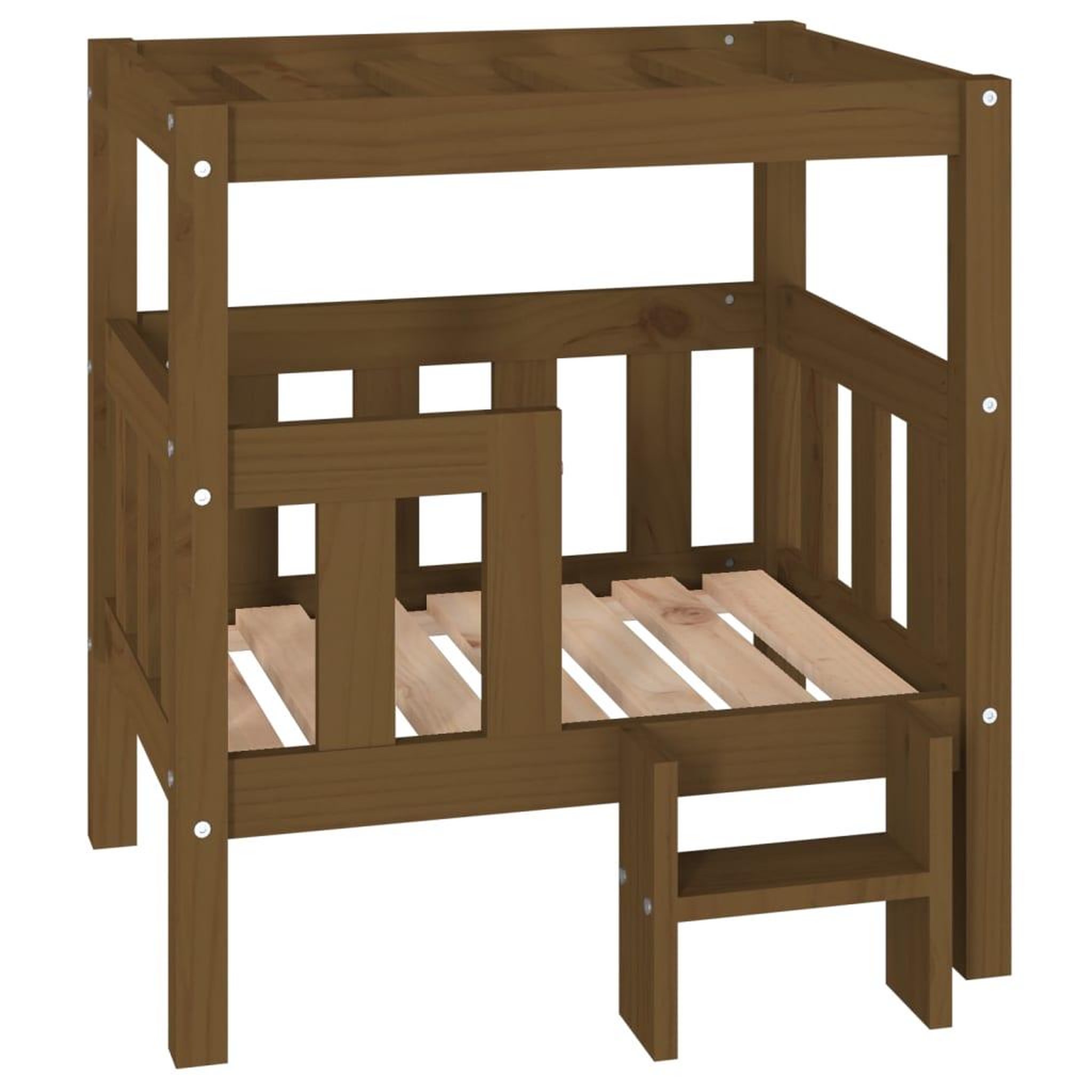 Voir la diapositive 2 : VIDAXL Lit pour chien Marron miel 65,5x43x70 cm Bois de pin solide