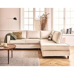 LISA DESIGN Jake - canapé déhoussable d'angle droit 5 places en velours. Coloris disponibles : Gris