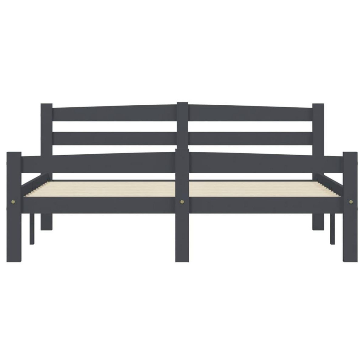 VIDAXL Cadre de lit sans matelas gris fonce pin massif 120x200 cm