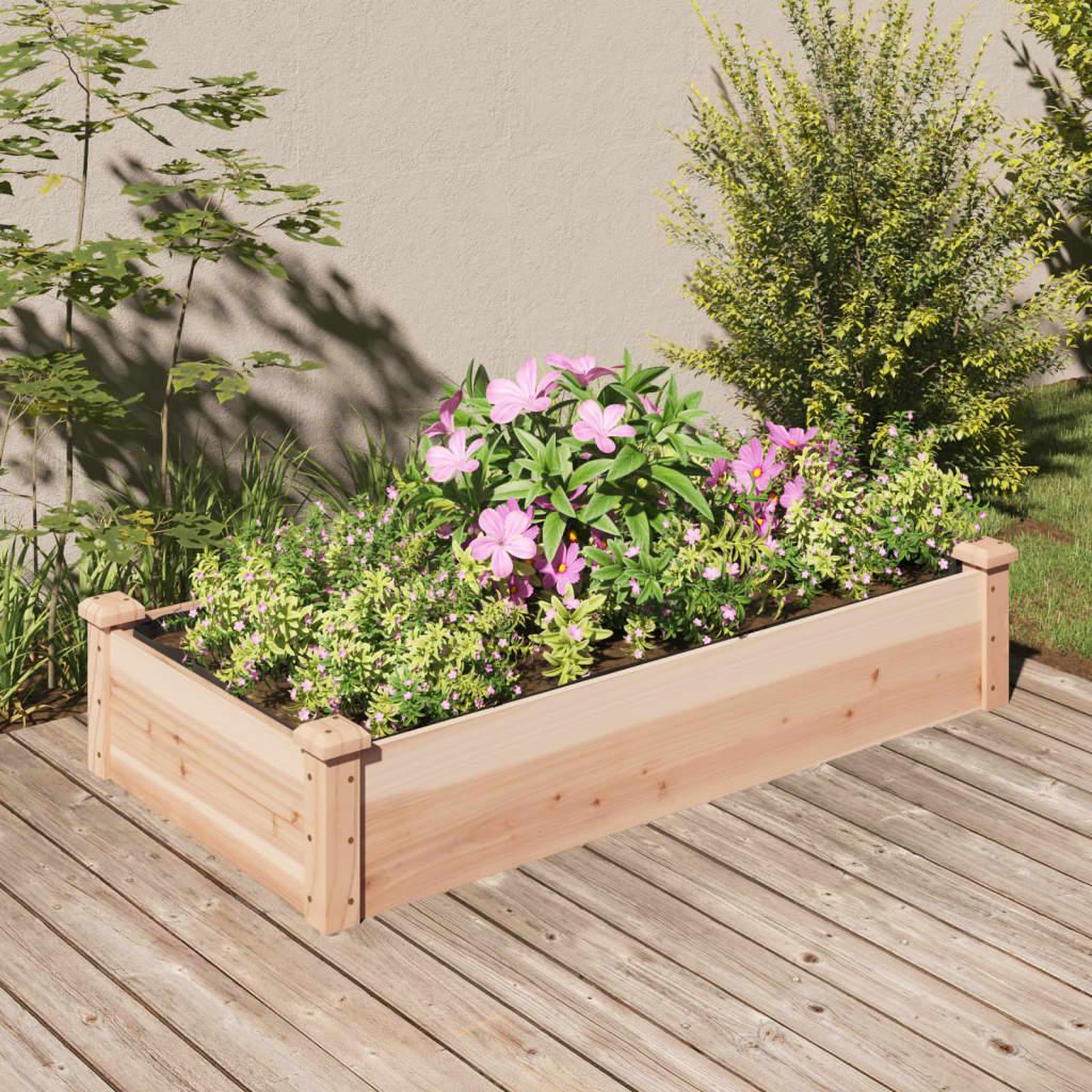 VIDAXL Lit sureleve de jardin doublure 120x60x25 cm bois massif sapin