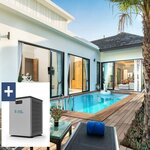 Habitat et Jardin Piscine bois rectangle   Aruba 140  - 5.00 x 3.00 x 1.38 m + Pompe à chaleur  3.5 kw/h - Hayward -  Micro  - Noir