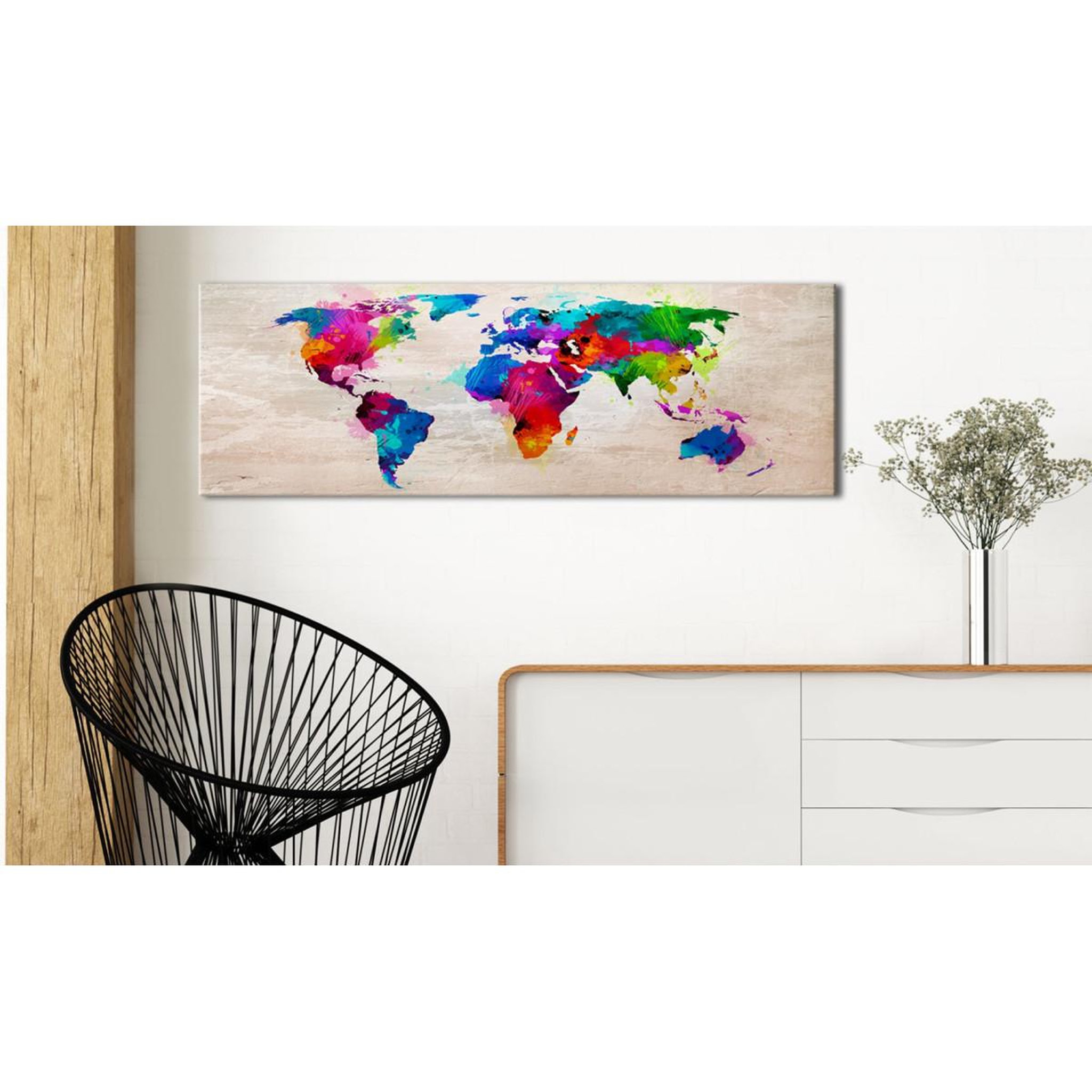 Voir la diapositive 2 : Paris Prix Tableau imprimé  world map : finesse of colours