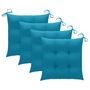 Voir la diapositive 3 : VIDAXL Chaises de jardin avec coussins bleu clair lot de 3 Teck massif