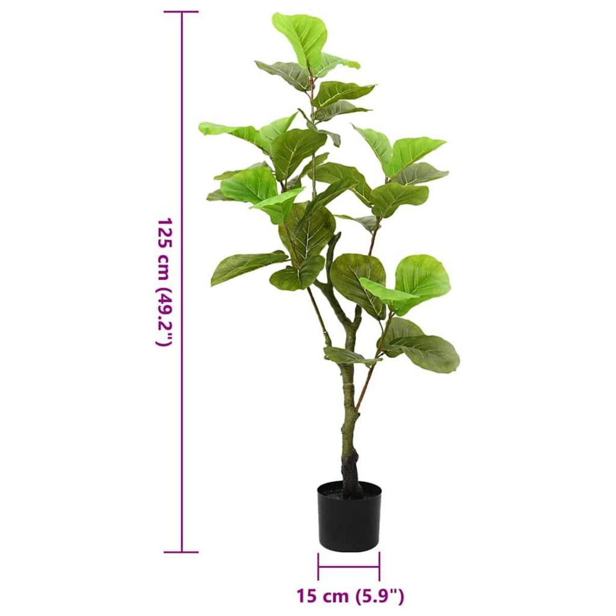 VIDAXL Ficus artificiel 30 feuilles 125 cm vert