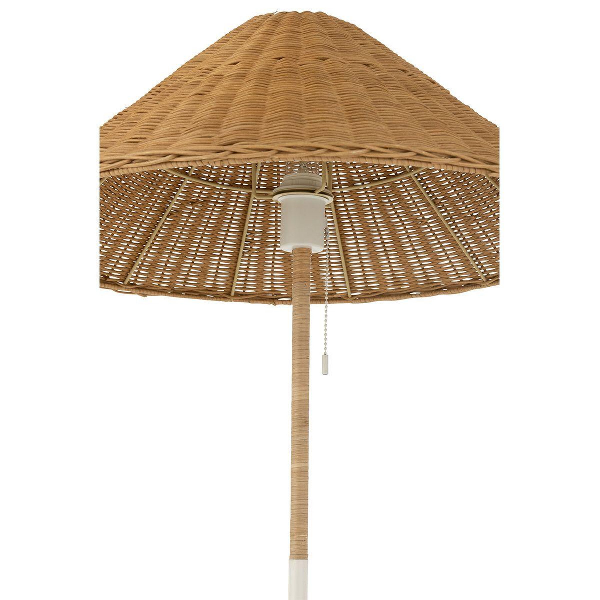 Voir la diapositive 3 : J-LINE Lampadaire en rotin  preston  154cm naturel & blanc