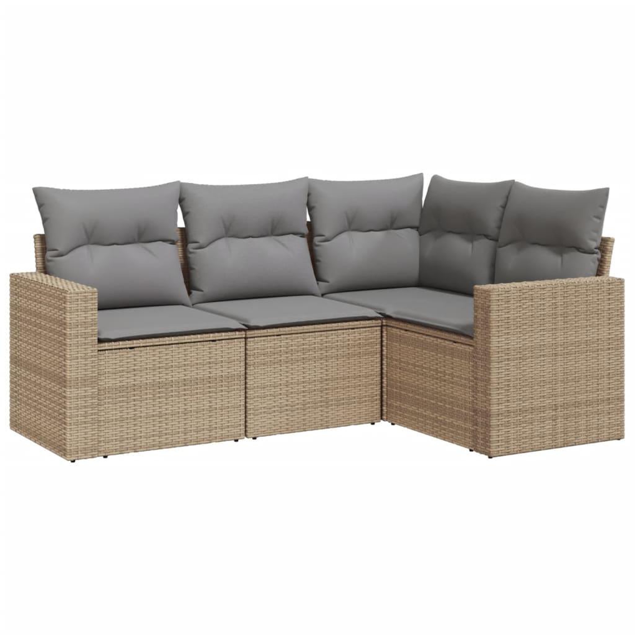 Voir la diapositive 2 : VIDAXL Salon de jardin avec coussins 4 pcs beige resine tressee