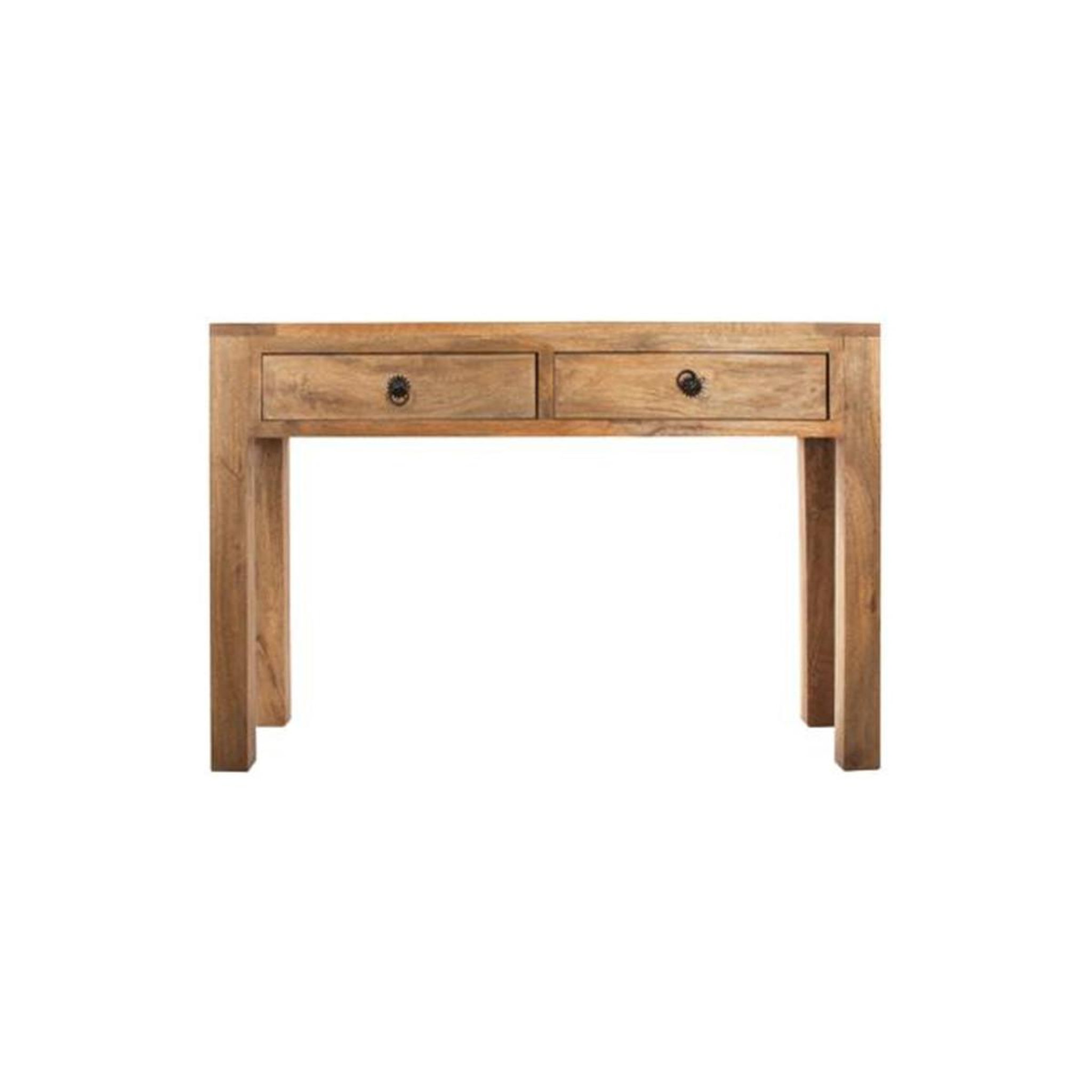 Voir la diapositive 2 : ATMOSPHERA Console en Bois 2 Tiroirs  Ajmal  120cm Naturel
