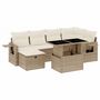 Voir la diapositive 2 : VIDAXL Salon de jardin avec coussins 7 pcs beige resine tressee