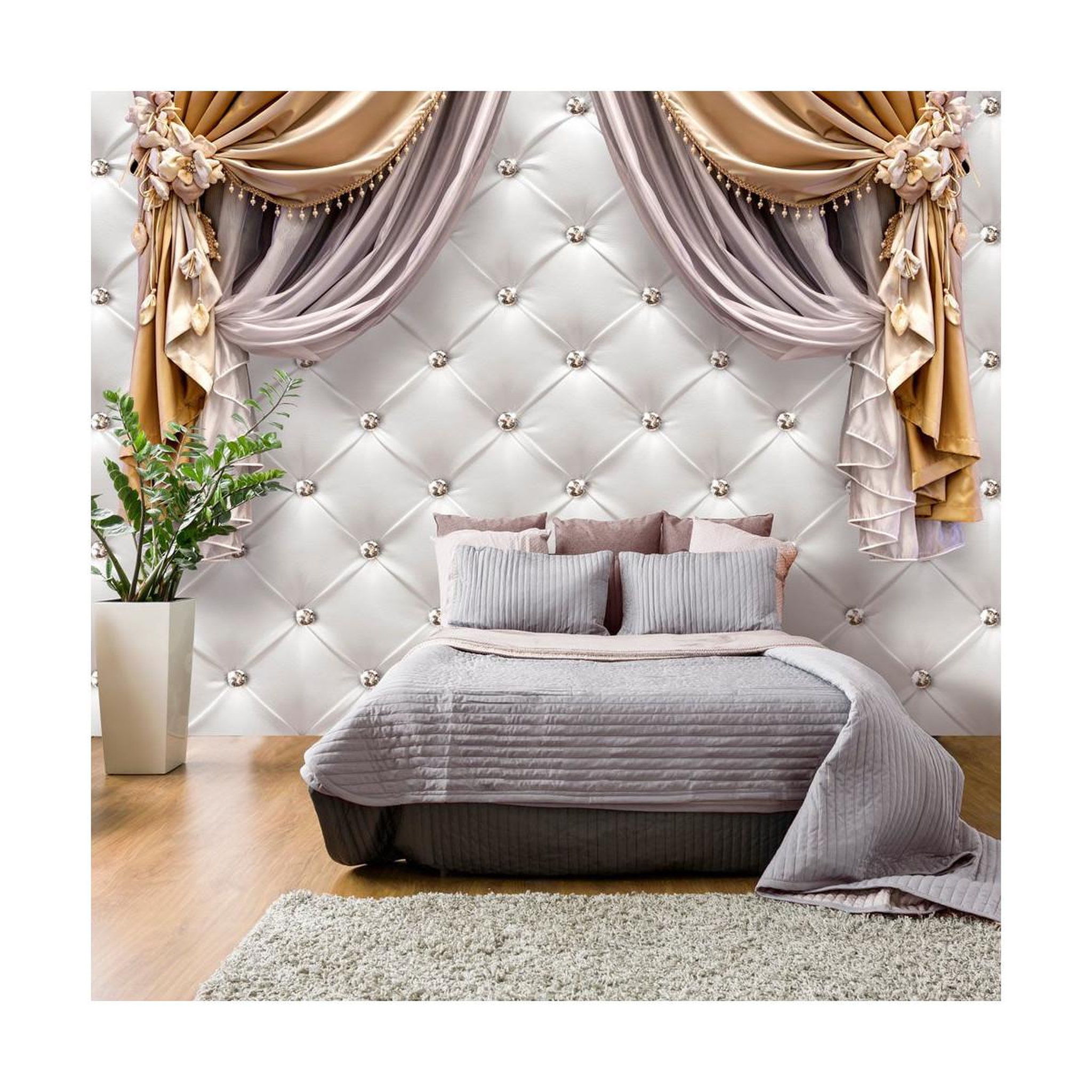 Paris Prix Papier peint  curtain of luxury. Coloris disponibles : Multicolore