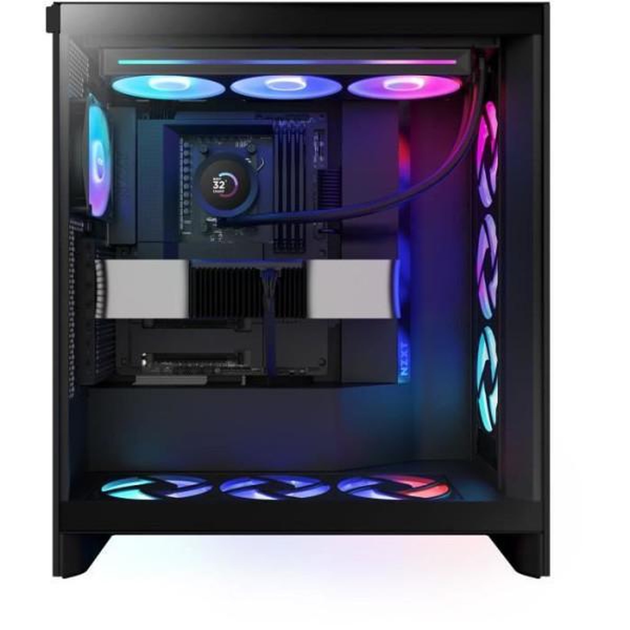 Voir la diapositive 2 : NZXT Watercooling - nzxt - rl-kr360-b2 - kraken plus 360 rgb - écran carré 1.54 personnalisable et ventilateurs rgb - noir