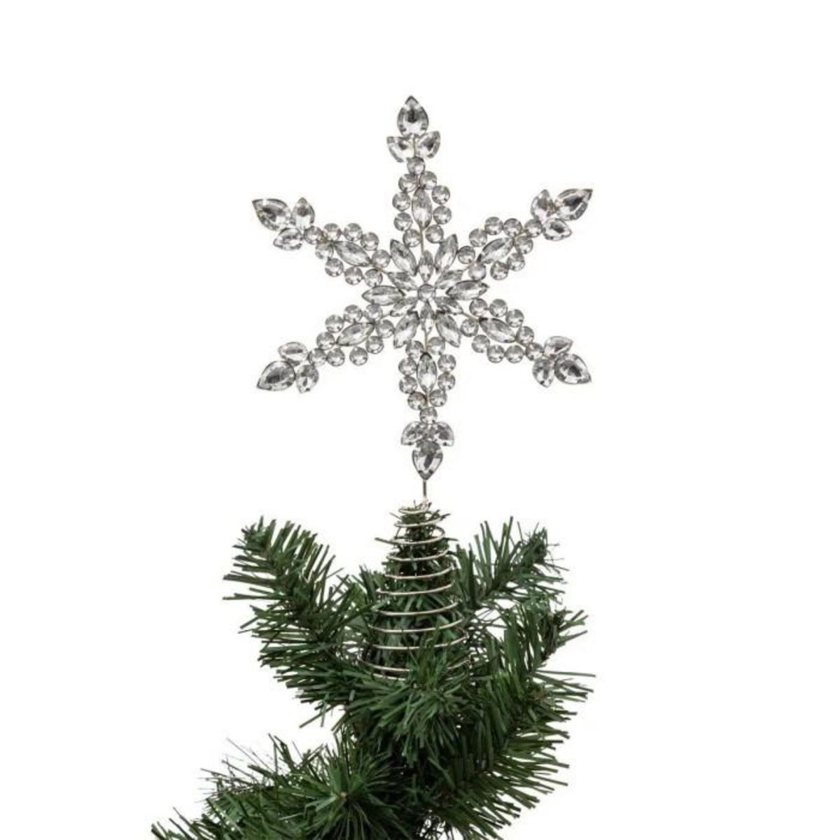ATMOSPHERA Cimier Sapin Déco  Strass  27cm Argent