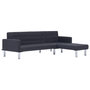 Voir la diapositive 2 : VIDAXL Canape-lit en forme de L gris fonce polyester