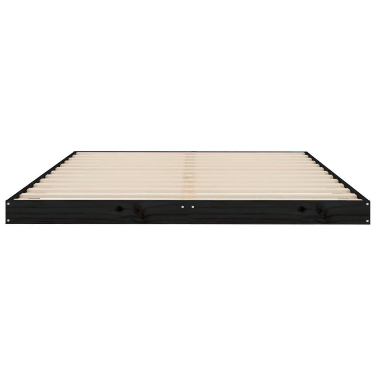 VIDAXL Cadre de lit sans matelas noir 135x190 cm bois de pin massif