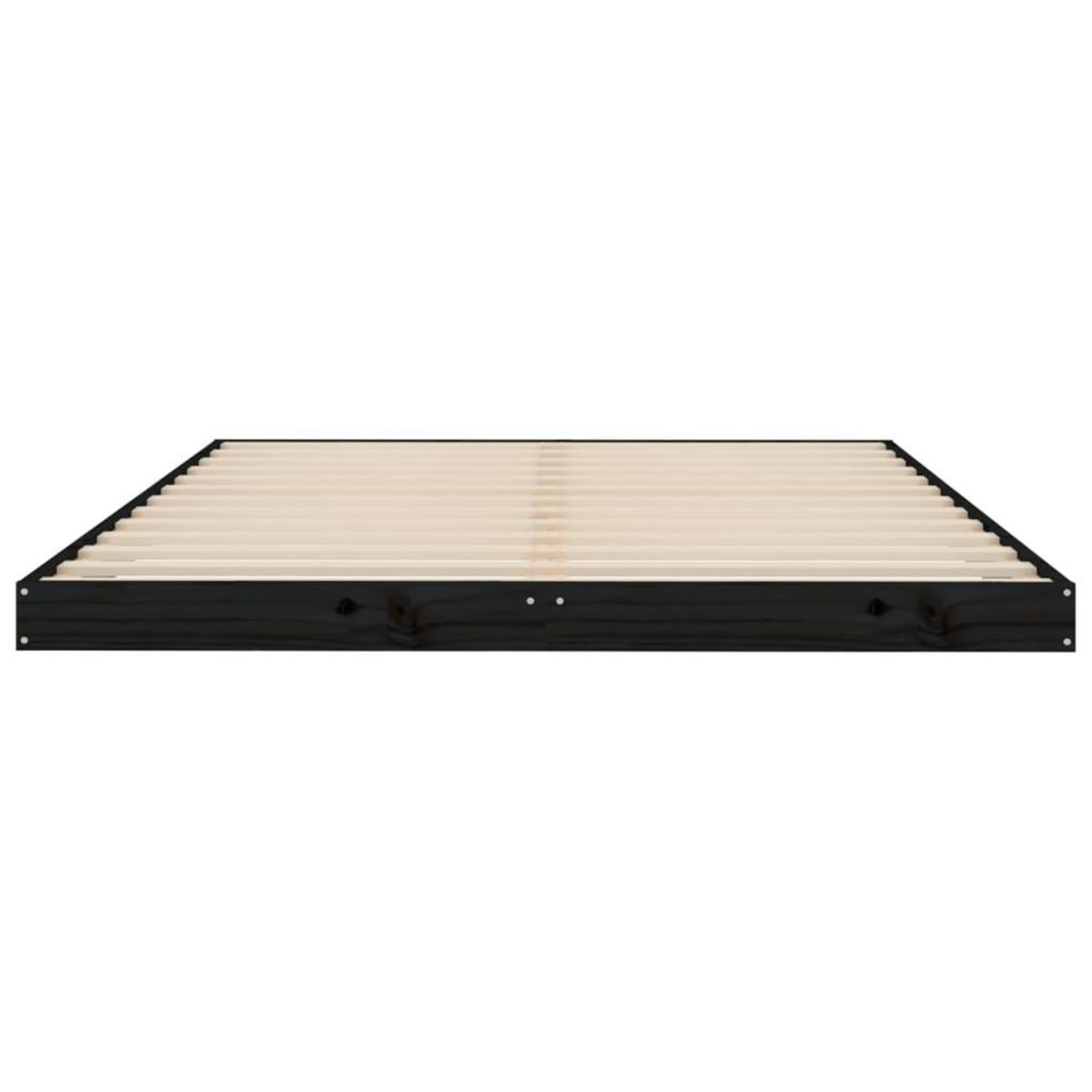 VIDAXL Cadre de lit sans matelas noir 135x190 cm bois de pin massif