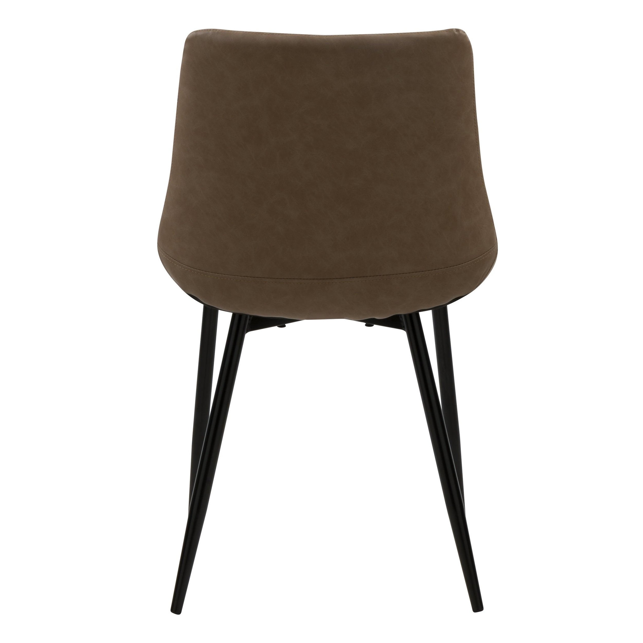 Voir la diapositive 5 : MAISON PAVANE Lot de 2 chaises en cuir synthétique taupe et métal noir-killi
